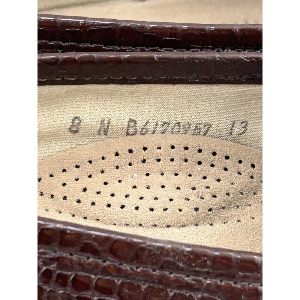 SAS Shoes Women's Brown Croc Embossed Loafers Comfort‎ Slip On Size 8N